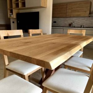 Set Di 3 Tavolini Da Salotto In Legno Di Rovere Naturale - Design Impilabile, Per Soggiorno E Camera